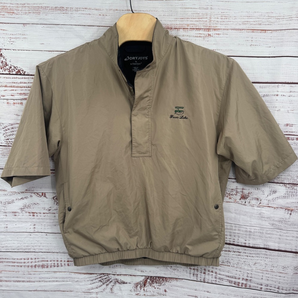 DRYJOYS FootJoy Golf Jacket Windbreaker Pullover Short Sleeve‎ Fawn Lake